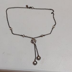 Vida Jewels Rhinestone Accented Silver Tone Negligee Necklace